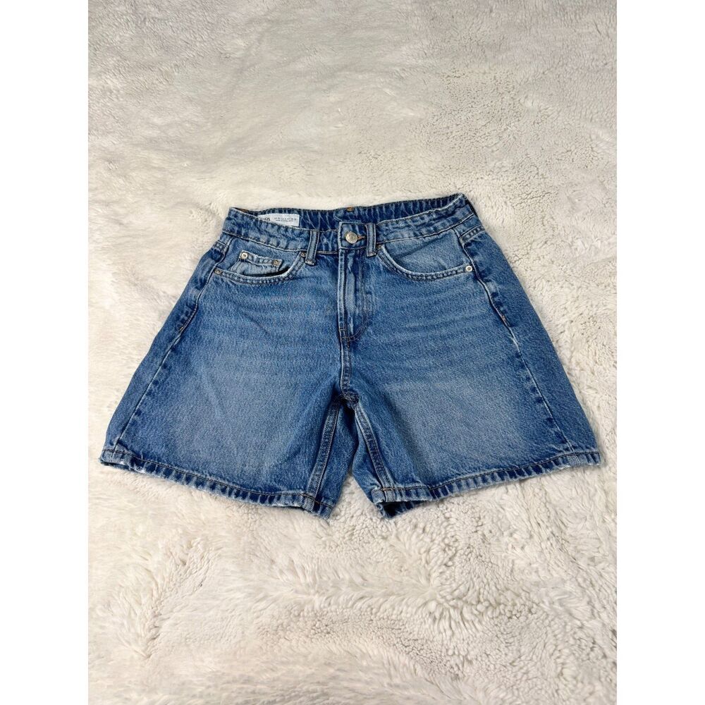 Zara High Rise Denim Jean Shorts Blue Size 4 5" Inseam